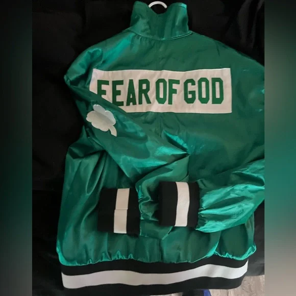 NWT Green Satin/Silk Quarter-Zip Pullover by fear of god xl mens collection 2 !! - Picture 10 of 17